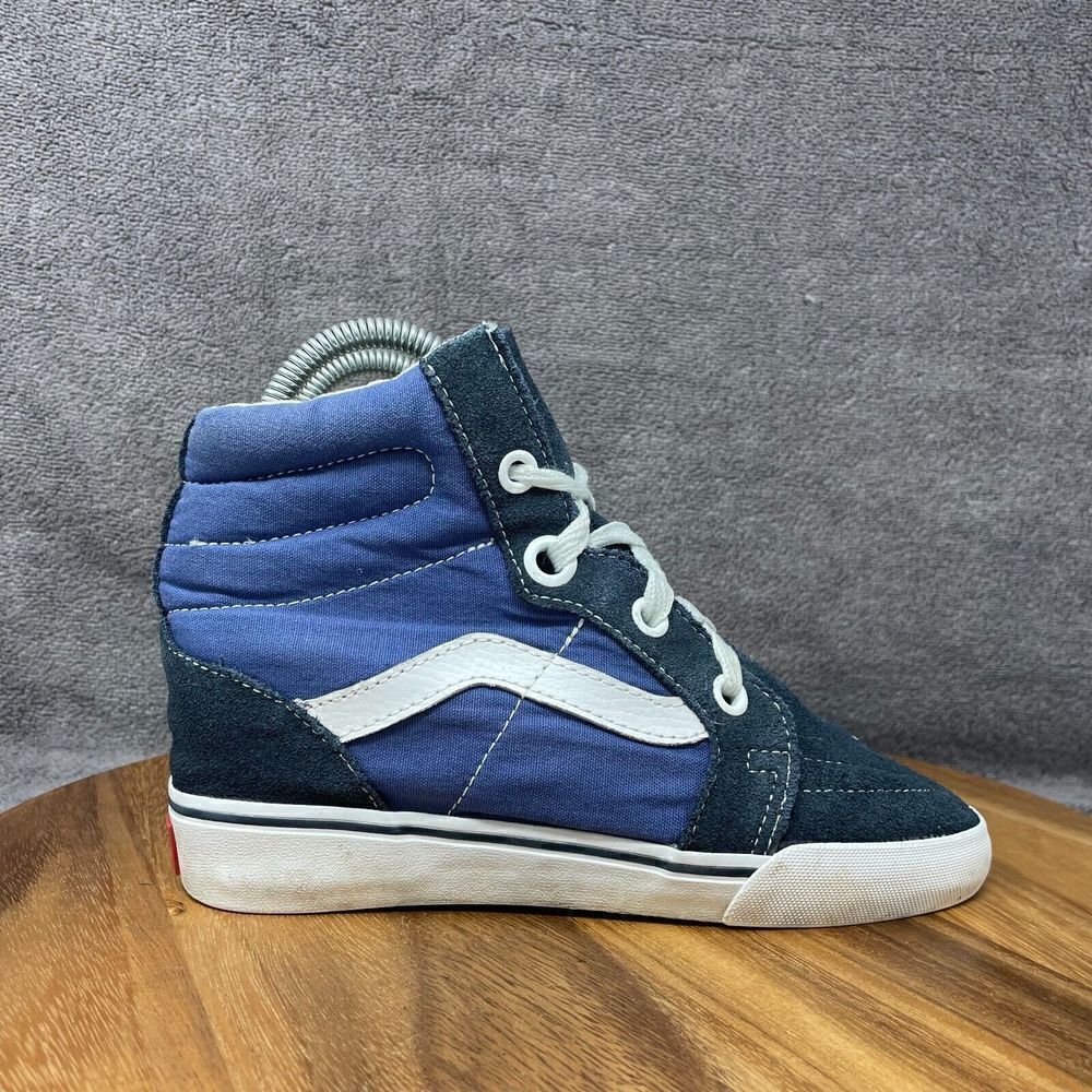 Vans Shoes Womens 7.5 & 6.5 Hidden Heel Wedge Hi Top Blue Sneakers *SEE DESC*